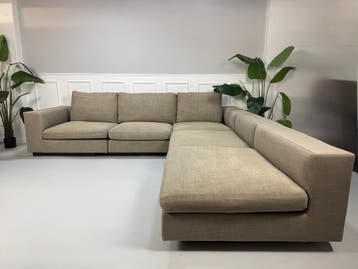 Walter Knoll Living Landscape Designsofa Bank Bruin, Hoekbank, Ophalen of Verzenden, Zo goed als nieuw, Stof