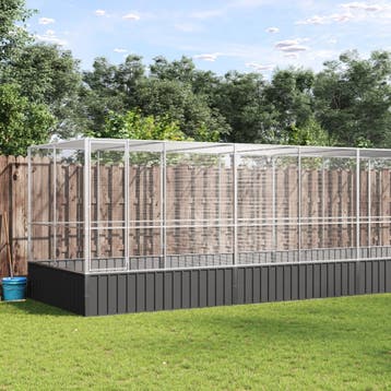 vidaXL Volière met verlengstuk 625x207x212 m staal, Verzenden, Nieuw