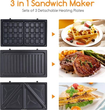 Tosti apparaat - Tosti ijzer - Contactgrill - Wafelijzer - 7, Verzenden, Zo goed als nieuw