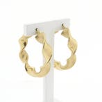 Gouden wokkel creolen; Ø 45 mm (Oorbellen), Sieraden, Tassen en Uiterlijk, Oorbellen, Ophalen of Verzenden, Gebruikt, Overige kleuren