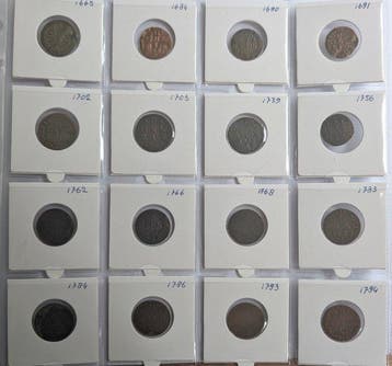 Nederland, Gelderland Duit 16 stuks 1665-1794 (Zonder