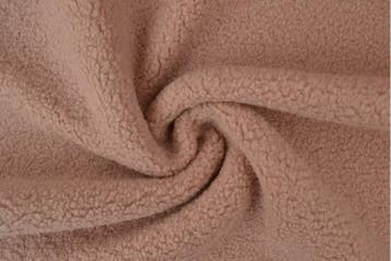Teddy bont (Bouclé) Oud roze - rol 10 meter, Verzenden, Nieuw