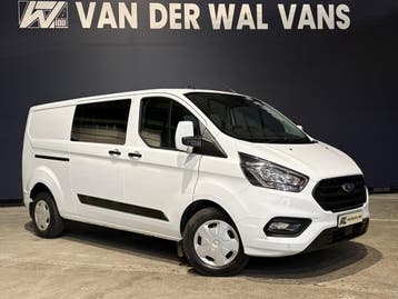Ford Transit Custom 2.0 TDCI 130pk Automaat L2H1 Dubbele Cab, Stof, Gebruikt, Wit, Dealer onderhouden