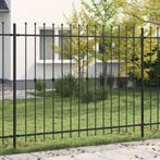 vidaXL Spike Fence Asten Zwart 200 x 200 cm Gepoedercoat, Tuin en Terras, Verzenden, Nieuw, IJzer