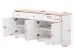 Buffetkast met 4 Deuren en 3 Lades – Houten Dressoir 160 cm, Huis en Inrichting, Kasten | Ladekasten, Verzenden, Nieuw