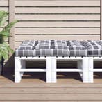 vidaXL Palletkussen 120x80x12 cm stof ruitpatroon grijs, Huis en Inrichting, Verzenden, Nieuw, Grijs