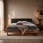 Van Schaik Noah Eiken Balkenbed - 200 x 200, Nieuw