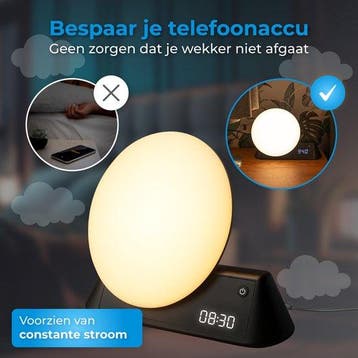 2dekans | Nuvance Wake up light - Digitale Wekker -, Ophalen of Verzenden, Zo goed als nieuw