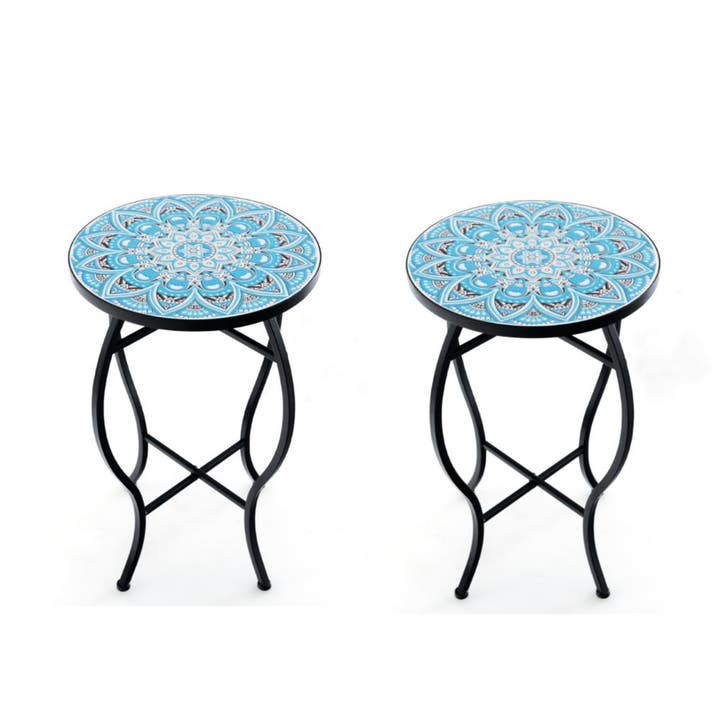 LIVSK Mozaïek Bijzettafel - Stevig Metaal - Multifunctioneel, Huis en Inrichting, Tafels | Sidetables, Nieuw, Verzenden