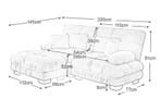 Cloud Corner Sofa – Chenille Bank met Kussens en Ottoman, Verzenden, Nieuw