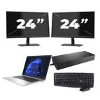 HP EliteBook 840 G9 -   i5-12e 8GB  - 256GB  + 2x 24 inch, Qwerty, Verzenden, 8 GB, Refurbished