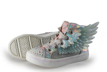 Skechers Hoge sneakers Meisjes in maat 27 Zilver, Verzenden, Jongen of Meisje, Schoenen, Skechers