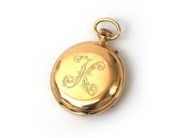 Een 18 krt. geelgouden dames zakhorloge