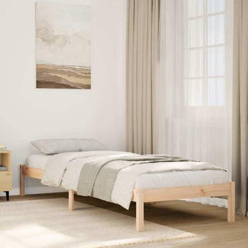vidaXL Bedframe extra lang zonder matras massief grenenhout, Eenpersoons, Bruin, Verzenden, Nieuw