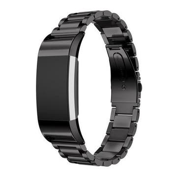 Fitbit Charge 2 Roestvrij Stalen Armband - Zwart, Verstelbaa, Verzenden, Nieuw