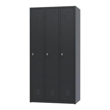 Nieuwe metalen locker | 3 deurs - 3 delig | kluisjes | zwart, Ophalen of Verzenden, Nieuw, Modern