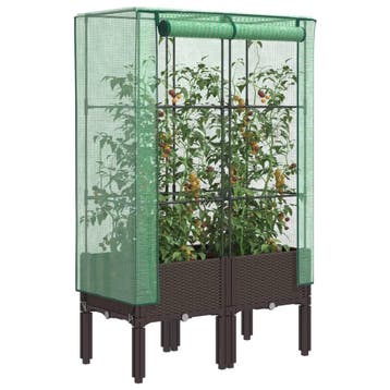vidaXL Plantenbak verhoogd met kashoes 80x40x140 cm, Verzenden, Nieuw, Minder dan 60 cm, 60 cm of meer