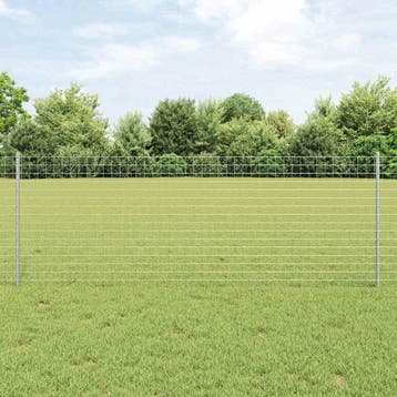 vidaXL ingegraven hekpalen 11 st zilver 120 cm Gepoedercoat, Verzenden, Nieuw