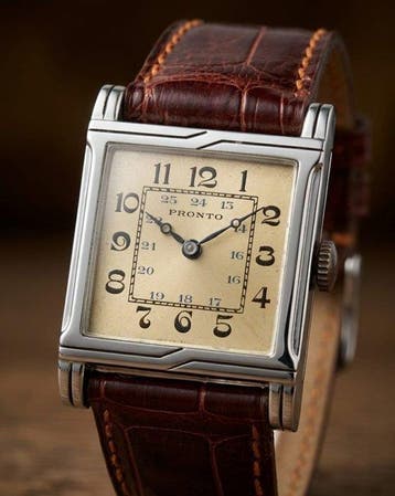 Pronto - Cabriolet / Flip-Top Art Deco Tank Watch - Zonder, Nieuw