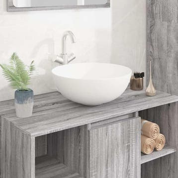 vidaXL Wasbak 36x15 cm rond keramiek wit, Verzenden, Nieuw
