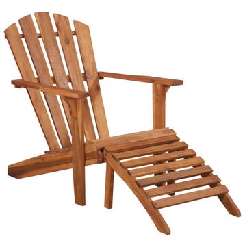 vidaXL Adirondack tuinstoel met voetensteun massief, Verzenden, Nieuw