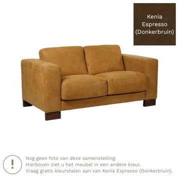 Leren bank Clear - 2 zits - Kenia Espresso (donkerbruin) -, Bohemian, Eigentijds, Modern, Retro, Vintage, 150 tot 200 cm, Nieuw