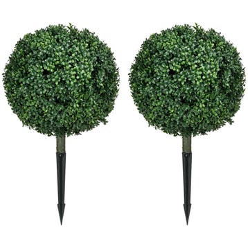 TRUUSK Set van 2 Grote Kunstmatige Buxusboom 70 cm - Kunstpl, Huis en Inrichting, Woonaccessoires | Vazen, Verzenden, Nieuw