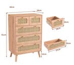 Rotan Ladekast 60 cm – Houten Dressoir met 5 Ruime Lades, Huis en Inrichting, Verzenden, Nieuw