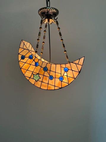 Lamp - Glas, Legering - maansikkel en sterren