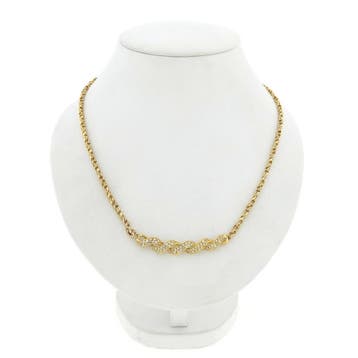Gouden infinity schakelcollier met diamant; 0,68 ct.; 18..., Gebruikt, Ophalen of Verzenden, Met edelsteen, Goud