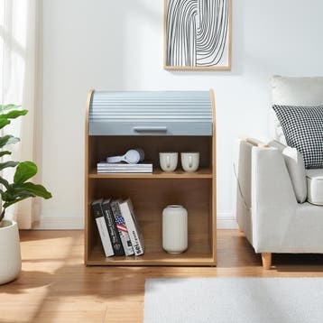 Opbergkast Kavlinge 80x60x40 cm naturel en grijs [en.casa], Verzenden, Nieuw in verpakking