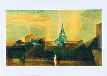 Lyonel Feininger - Nermsdorf - Glossy Artprint - 70 x 50 cm, Antiek en Kunst