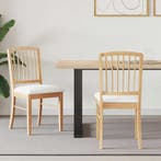Eettafelstoelen 2 pcs Naturel 50 x 52,5 x 91 cm, Verzenden, Nieuw