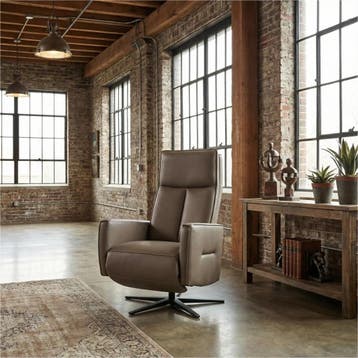 Leren handmatige relaxfauteuil Honor - Massif Rock, Huis en Inrichting, Nieuw, Ophalen of Verzenden, Modern, 50 tot 75 cm