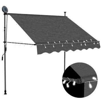 vidaXL Luifel handmatig uitschuifbaar met LED 150 cm, Verzenden, Nieuw