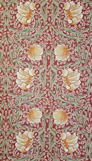 Stof Pimpernel William Morris Art Nouveau Beperkte oplage-