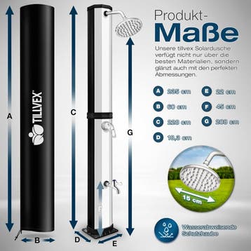 Buitendouche - Tuindouche - Zonneenergie - 60L - Zilver - Ti, Doe-het-zelf en Verbouw, Sanitair, Verzenden, Zo goed als nieuw