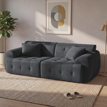 Moderne 2-zits vloerbank met kussens en armleuningen - 180cm, Huis en Inrichting, Banken | Bankstellen, Verzenden, Nieuw