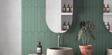 Wandtegel Cifre HOPP Langwerpig Handvorm Lichtgroen Mat 5x40, 40 tot 60 cm, Nieuw, 10 m² of meer, Wandtegels