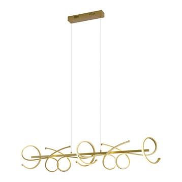 Design hanglamp goud langwerpig 3-staps dimbaar - Krisscross, Huis en Inrichting, Lampen | Hanglampen, Verzenden, Nieuw, Design