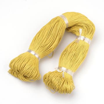 10 meter Waxkoord katoen 1 mm – maïsgeel - mellow yellow, Ophalen of Verzenden, Nieuw, Kraal