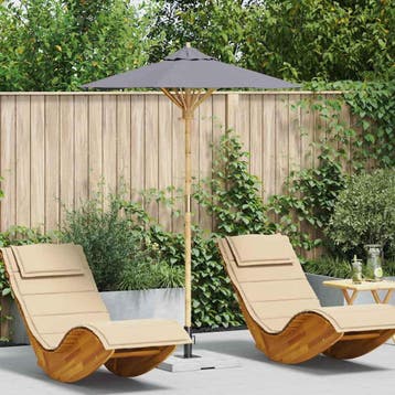 Zonnescherm 150cm | Bamboe Frame | Laatste Stuk!, Ophalen of Verzenden, Zo goed als nieuw, 1 tot 2 meter, Stokparasol