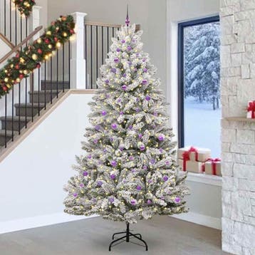 vidaXL Kunstkerstboom 270 cm 300 LEDs Warmwit PVC en staal, Verzenden, Nieuw