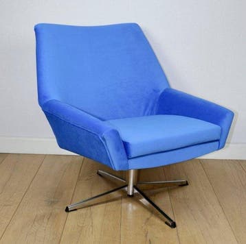 Lounge stoel - fauteuil - Beuken - Vintage draaistoel