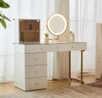 Kaptafel LED-Spiegel met Glazen Blad en Kast – 120 cm, Verzenden, Nieuw