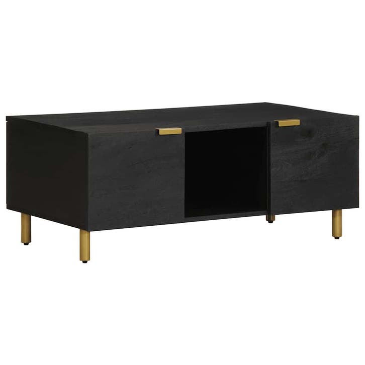 vidaXL Salontafel 100x54x40 cm bewerkt hout zwart, Huis en Inrichting, Tafels | Salontafels, 100 tot 150 cm, Nieuw, Overige houtsoorten