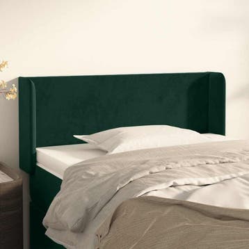 vidaXL Hoofdbord met randen 103x16x78/88 cm fluweel, Verzenden, Nieuw, Groen, Stof
