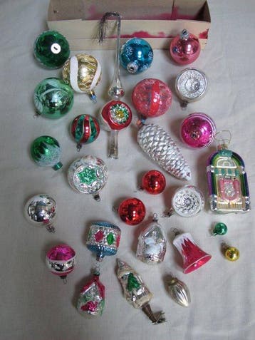 Kerstballen (27) - Zeldzame dubbele deukpiek en glazen, Diversen, Nieuw