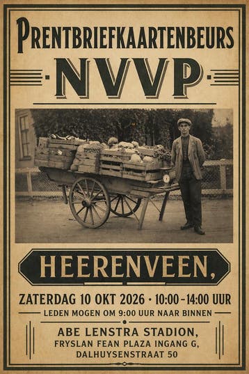 Prentbriefkaartenbeurs Heerenveen za.10 oktober NVVP, Verzamelen, Ophalen, Gelopen
