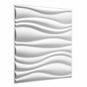 vidaXL Wandpanelen 4 st 50 x 50 cm Wit, Doe-het-zelf en Verbouw, Verzenden, Nieuw